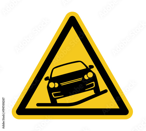 Warning Sign – Uneven Road Surface with Car Icon
Vorsicht Auto Schräglage Kippgefahr