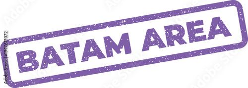 Foto Rectangular purple grunge stamp with BATAM AREA text, conveying a geographical d