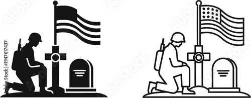 Memorial day veterans soldiers tribute Vector