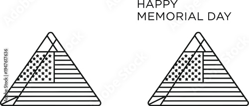Happy memorial day patriotic triangles Vector