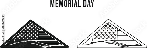 Memorial day patriotic american flag triangles Vector