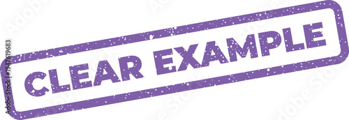 Tableau sur toile Rectangular textured stamp displaying the phrase CLEAR EXAMPLE for showing an il