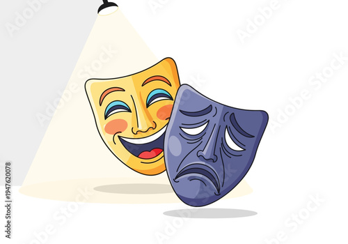 Theater Masks Comedy Tragedy Spotlight Performance Art.