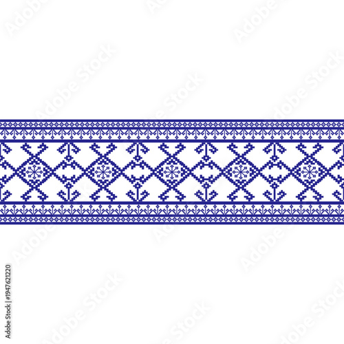 Vector illustration of a seamless pattern Detailed for Textile Print Design Native American tribal fabric, Azect, Batik, rung, drawn, cross ,Ukrainian pixel art