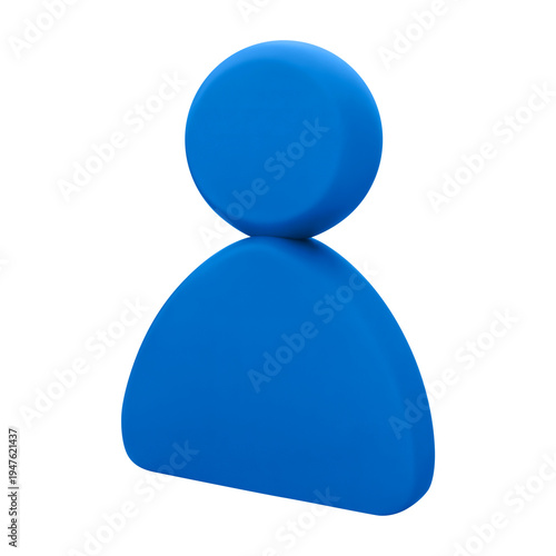 3d rendered blue human avatar user icon isolated on transparent background.