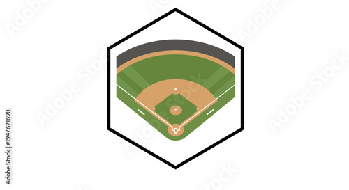 Baseball Field Icon for Sports and Games