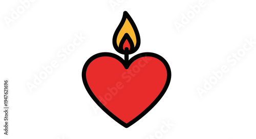 Sacred Heart with Flame of Love Icon