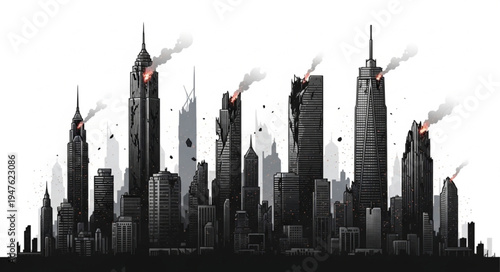 New York City Skyline Silhouette.