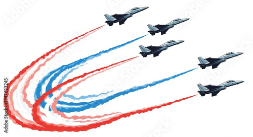 Military jets flying in formation.