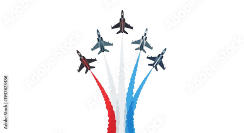 Military Jets Flyover Formation.