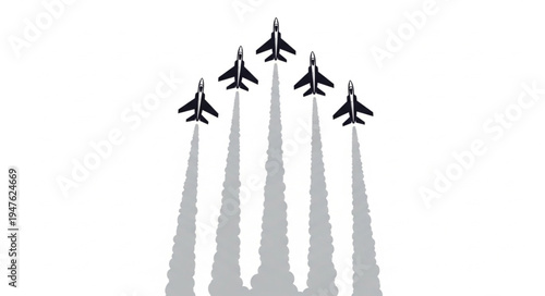 Military Jets in Formation Flying.