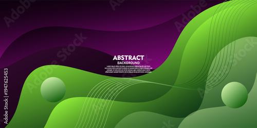 Simple geometric business banner design in purple and green. Creative banner design with wave shapes in the background for a template. Vector eps10