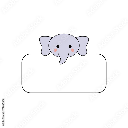 Cute Elephant Name Tag Template