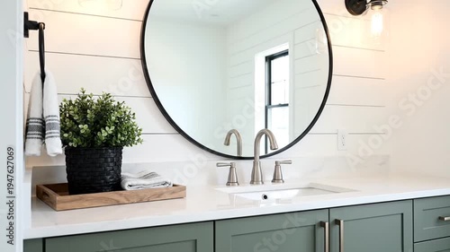 Modern bathroom vanity sink.