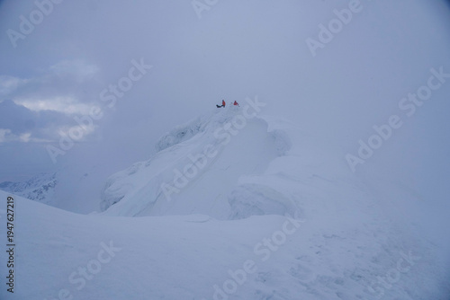 skiing in the mountains, Lespezi Peak, Fagaras Mountains, Romania 