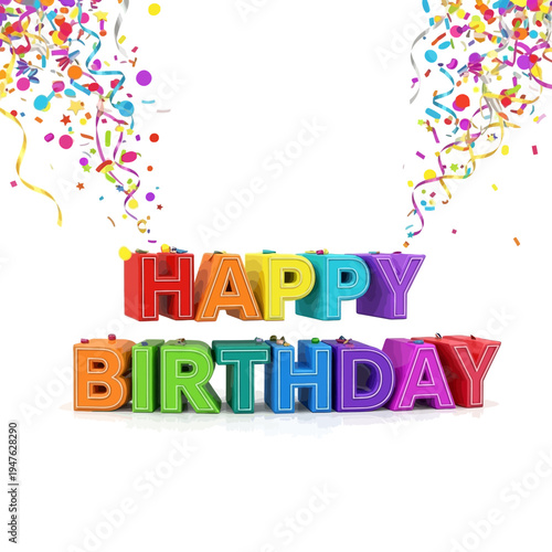 Colorful Happy Birthday Celebration Background.