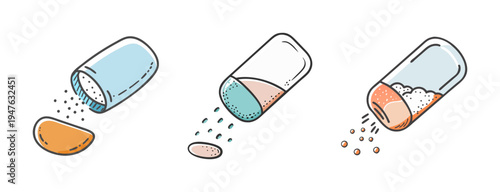 Open capsules spilling powder and pills, illustrating medication and treatment