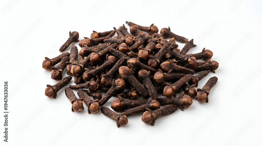 Fototapeta premium Dried Cloves Spice Isolated on White Background, Aromatic Cooking Ingredient