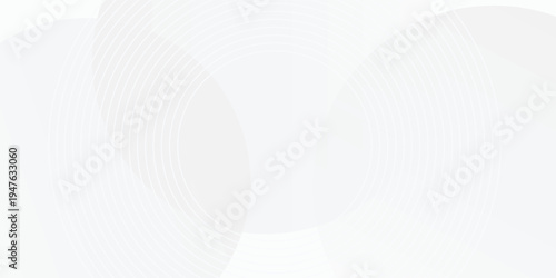 White geometric abstract background overlap layer on bright space with lines effect decoration. Modern graphic design element circles style concept for banner. eps 10