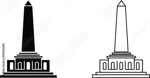Monument illustrations washington obelisk landmarks Vector
