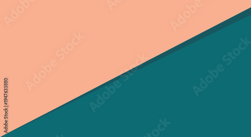 Diagonal color block division with a dark figure silhouette