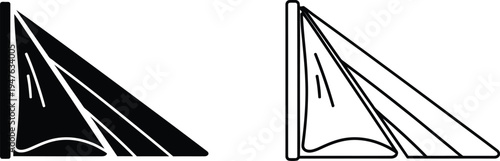 Sailboat sails black white illustration Vector