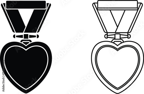 Heart shaped pendants with diamond Vector