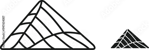 Geometric pyramids line art Vector