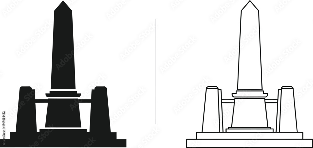Fototapeta premium Obelisk monument landmark architecture Vector