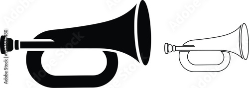 Vintage trumpet horn illustration Vector