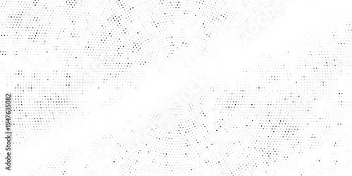Halftone radial split gradient pattern, black dots forming dynamic center fade, minimal abstract geometric texture perfect for visual layout