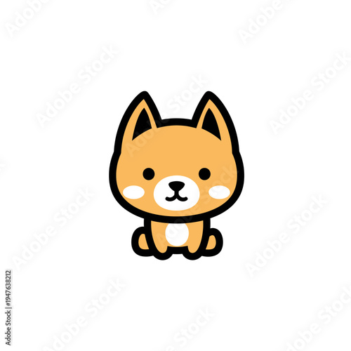 Cute Shiba Inu Puppy Cartoon Character vector illustration