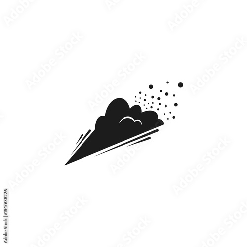 Abstract Black Cloud Burst Design Element vector illustration
