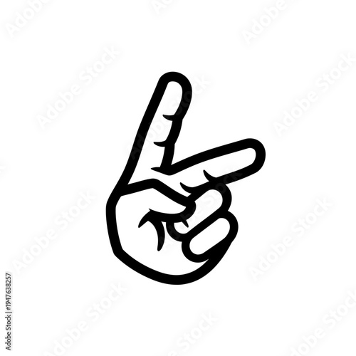 Hand Gesture Pointing Finger Symbol vector illustration