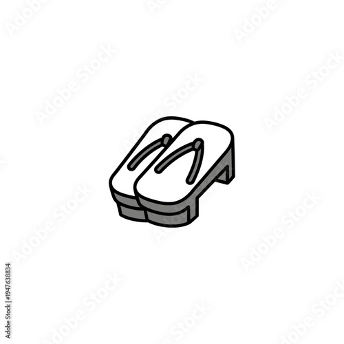 Traditional Japanese Geta Sandals Isolated vector illustration