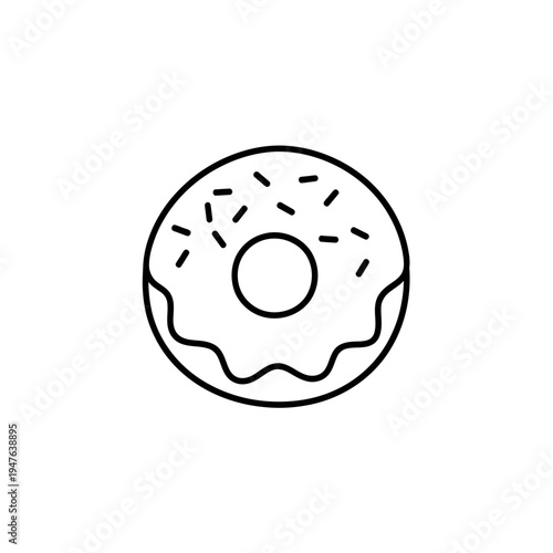Donut with Sprinkles Outline Icon vector illustration