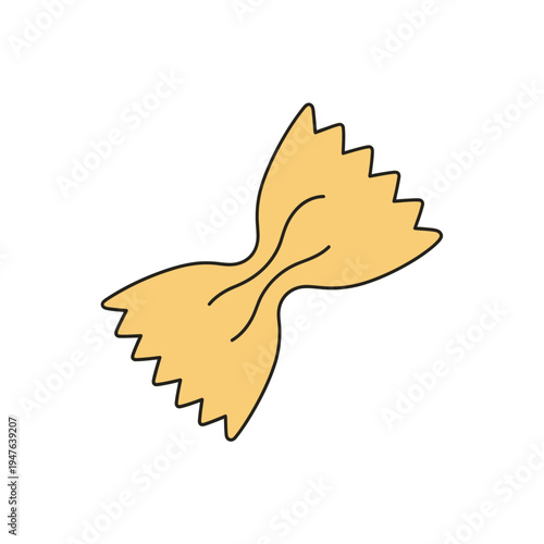 Farfalle Pasta Single Icon vector illustration
