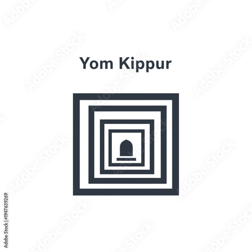 Yom Kippur Symbol with Concentric Squares vector illustration