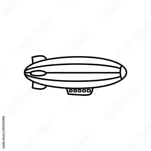 Airship Outline Icon vector illustration