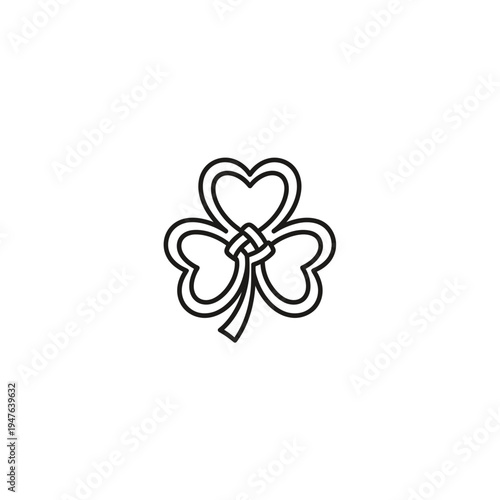 Shamrock Icon with Celtic Knot vector illustration