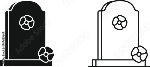 Tombstones and roses clip art Vector