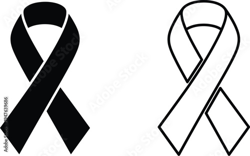 Awareness ribbon symbols black and white Vector