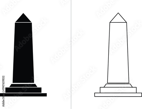 Obelisk monument icon Vector