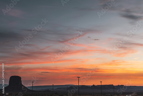 sunset sky over the city