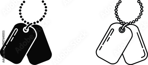 Dog tags military identification Vector