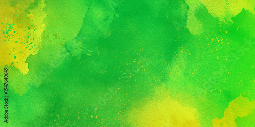 vibrant green and yellow watercolor background with gold speckles of bright green, lime, and sunny yellow watercolor washes.