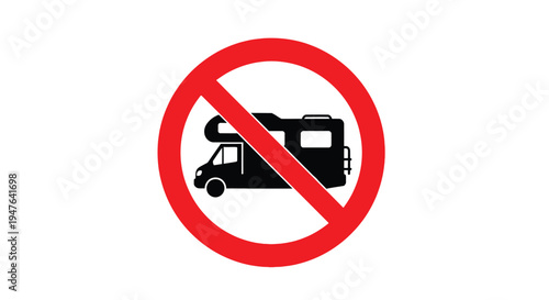No recreational vehicles allowed a prohibition sign with an rv icon