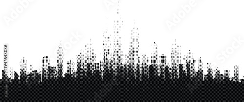 city horizon trees halftone risograph nature forest park skyline silhouette landscape screentone vintage retro monochrome