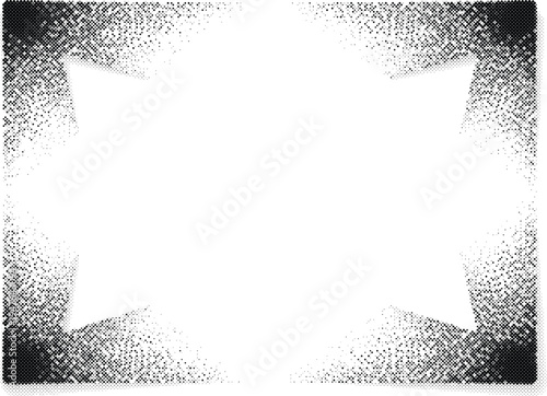 frame border corner halftone risograph edge template grunge retro offset print screentone vintage texture background