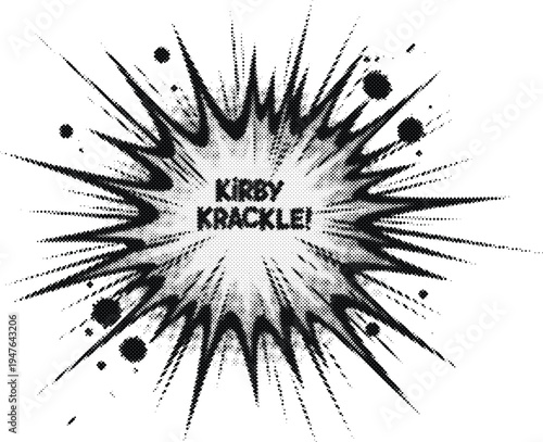 explosion burst halftone risograph comic bang dynamic grunge retro offset print screentone pop impact